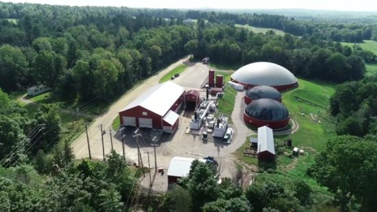 Aerial shot of Exeter Agri-Energy Anaerobic Digestion Facility.