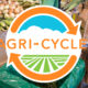 Agri-Cycle Logo with background of a grocer using a food waste bin.