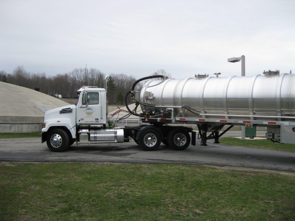 Agri-Cycle Tanker Truck An Agri-Cycle tanker truck pulling into an AD facility.
