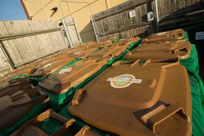 Agri-Energy. Photos by Brian Fitzgerald. (900px) A collection of Agri-Cycle toter bins uses in our food waste collection service.